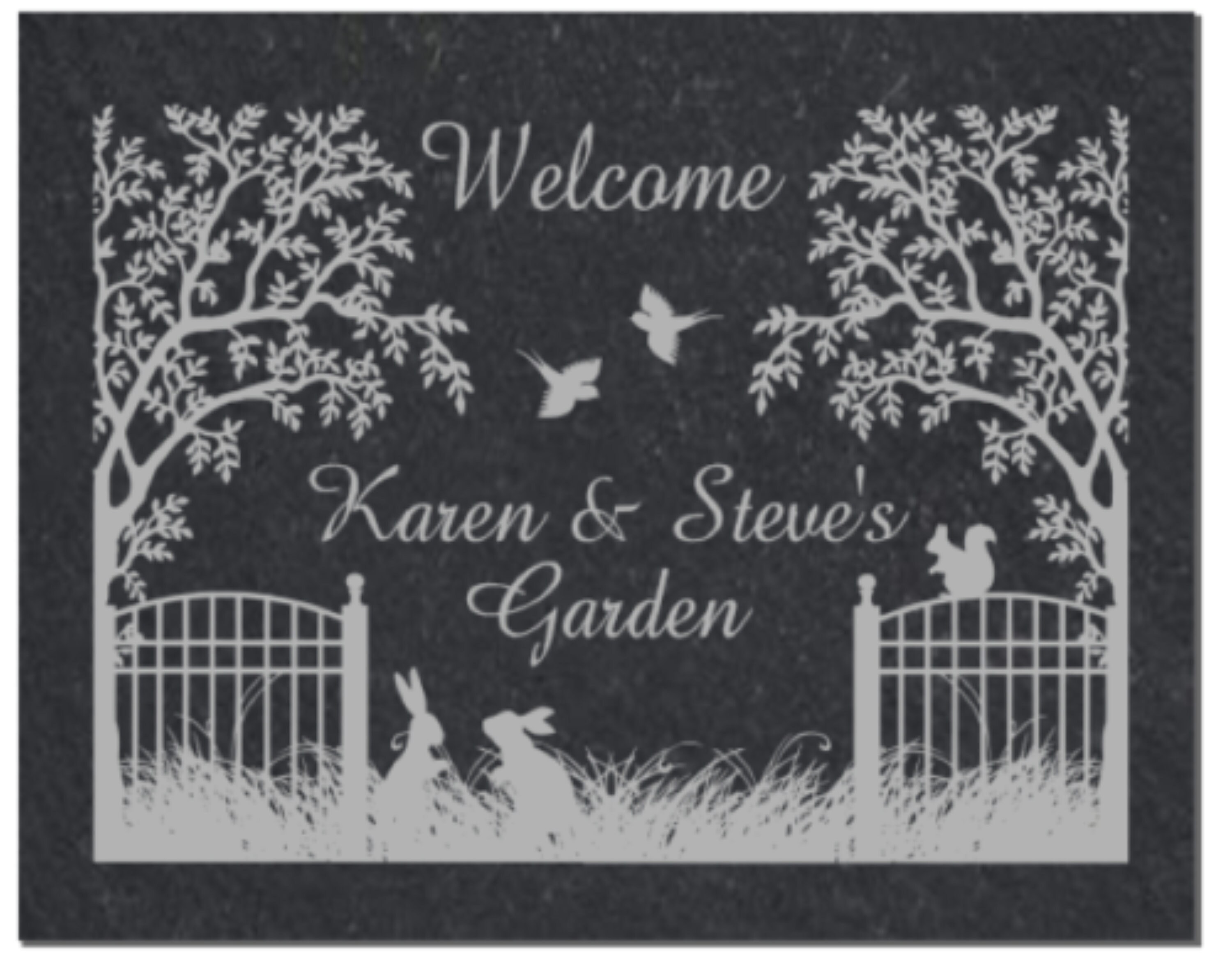 Personalised Garden Gate plaque sign welsh slate engraved Etsy