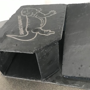 large personalised slate hide out with ramp basking lizard geko dragon tortoise