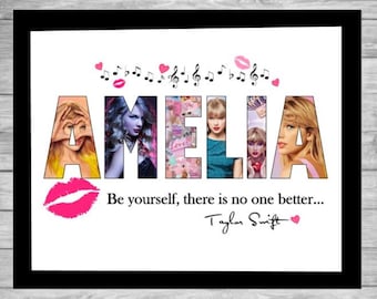 Personalised Taylorswift Name Name Word Art Gift Birthday Christmas Frame print