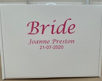 Personalised wedding dress / garment / bridesmaid / prom  storage box with 20 large sheets of Acid free tissue paper