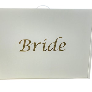 Wedding dress storage and Airline Travel box Very Strong plain white or 7 colours of high quality vinyl letters Acid free tissue included. Gold