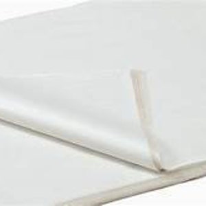 May include: White tissue paper with a single adhesive strip on the edge. The tissue paper is folded in half.