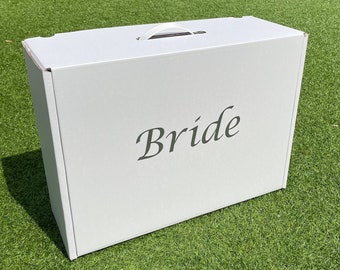 Wedding dress storage and Airline Travel box Very Strong plain white or 7 colours of high quality vinyl letters - Acid free tissue included.