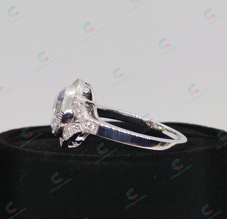 Vintage Art Deco Bezel Set 2.38 Ct Round Cut Engagement Ring In 925 Sterling Silver For Womens Wedding Cocktail Ring Bezel Ring