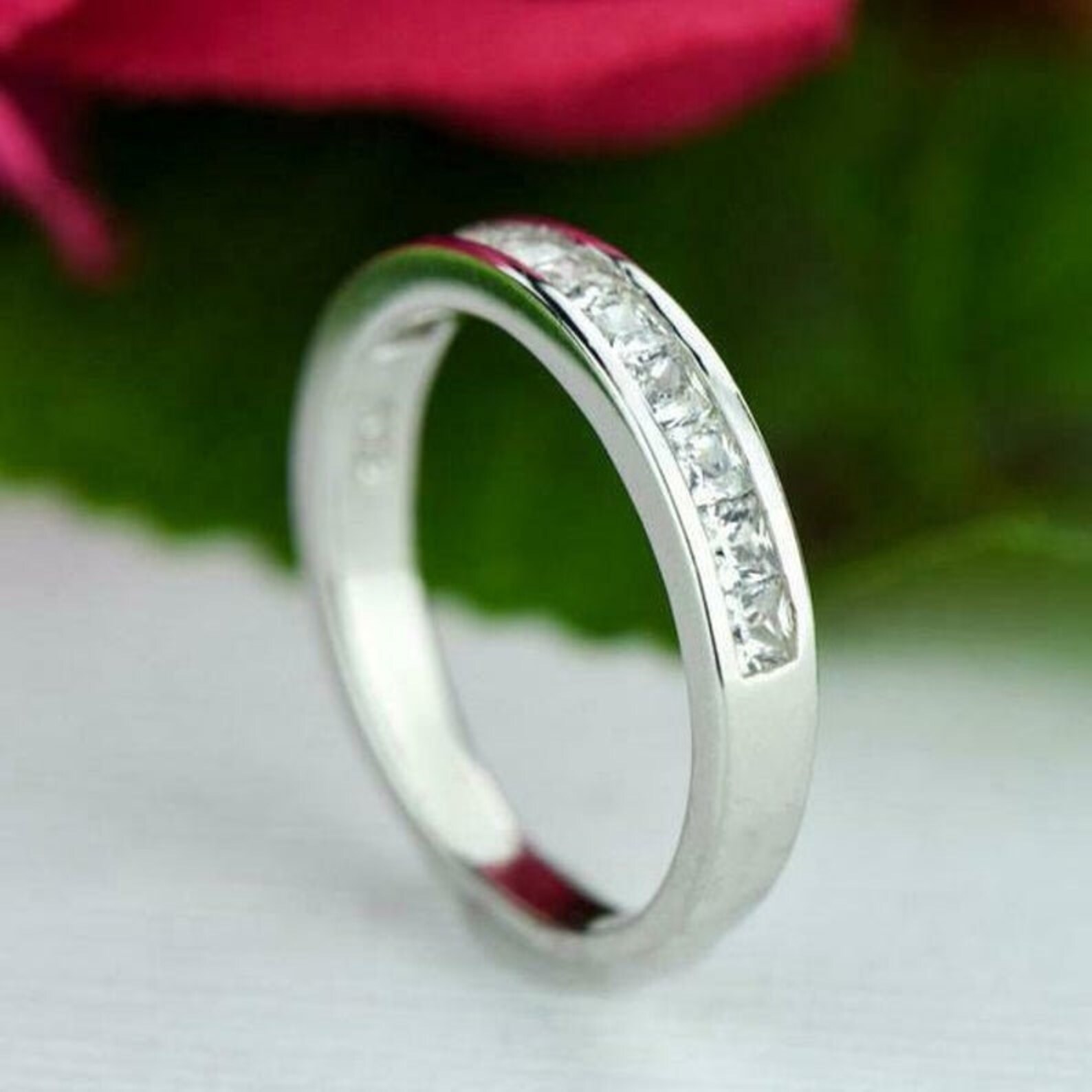 Princess Cut Diamond Wedding Ring Stackable Princess Cut Etsy