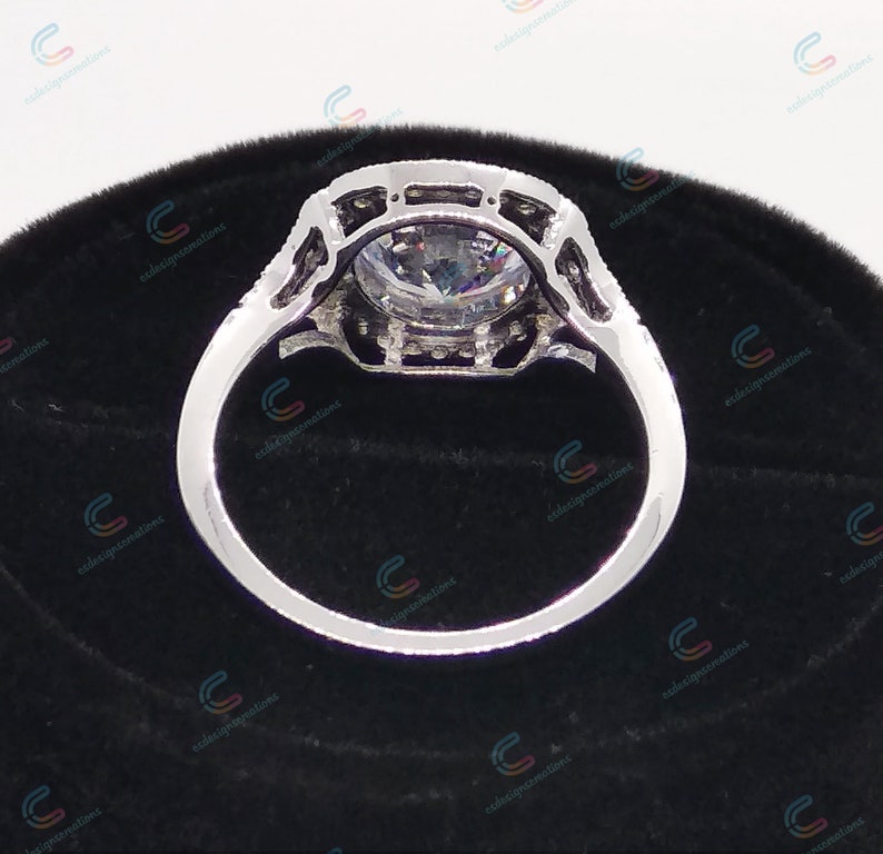 Vintage Art Deco Bezel Set 2.38 Ct Round Cut Engagement Ring In 925 Sterling Silver For Womens Wedding Cocktail Ring Bezel Ring