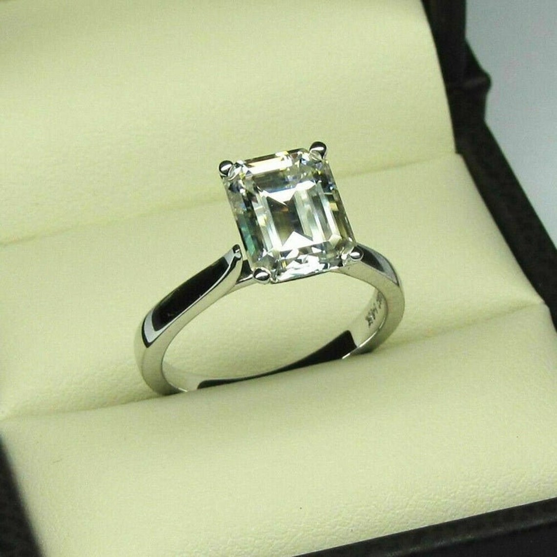 8x6 MM Emerald Cut Solitaire Engagement Ring 1.75 Ct Emerald Etsy