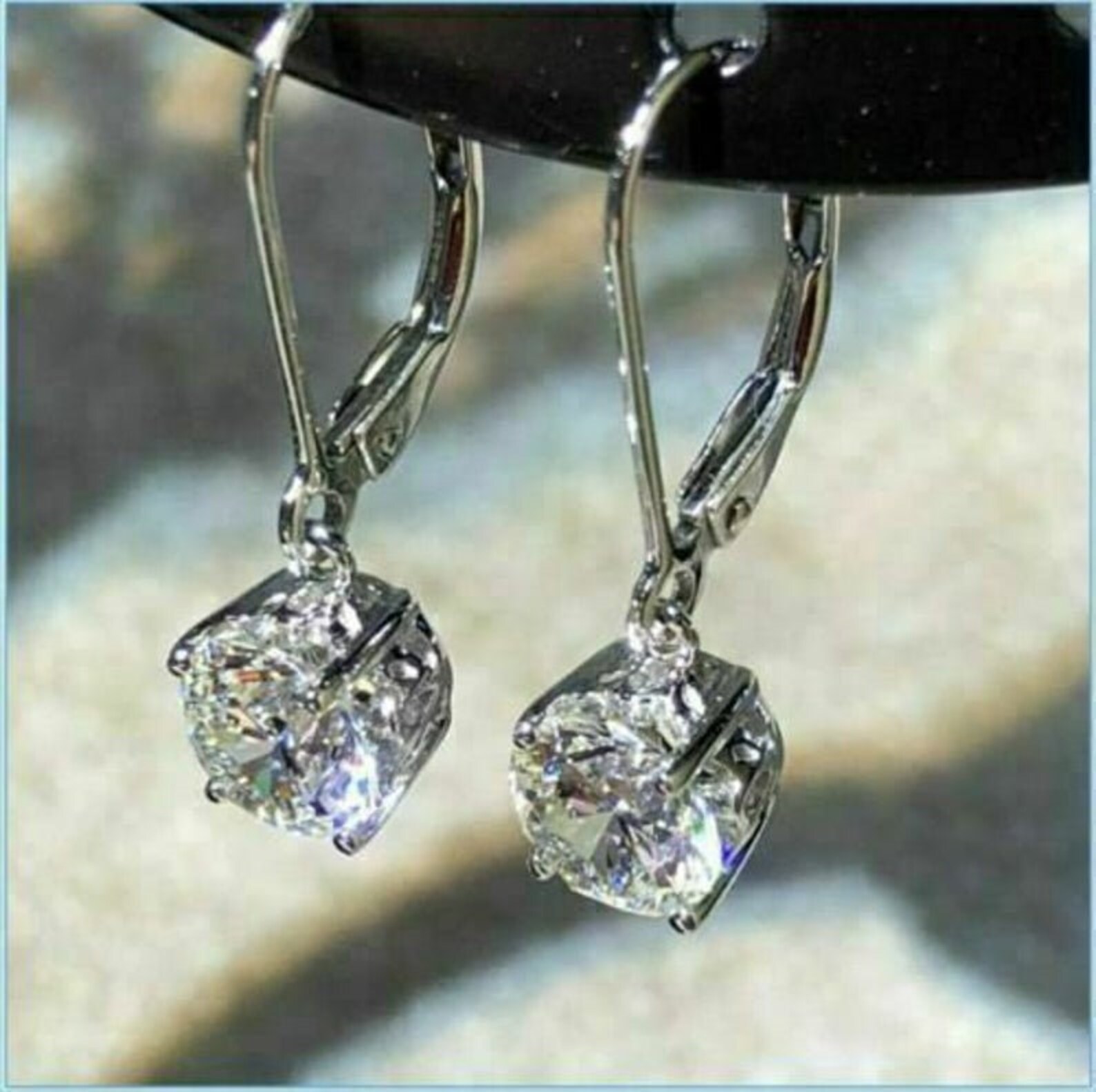 Moissanite drop earrings Clearance