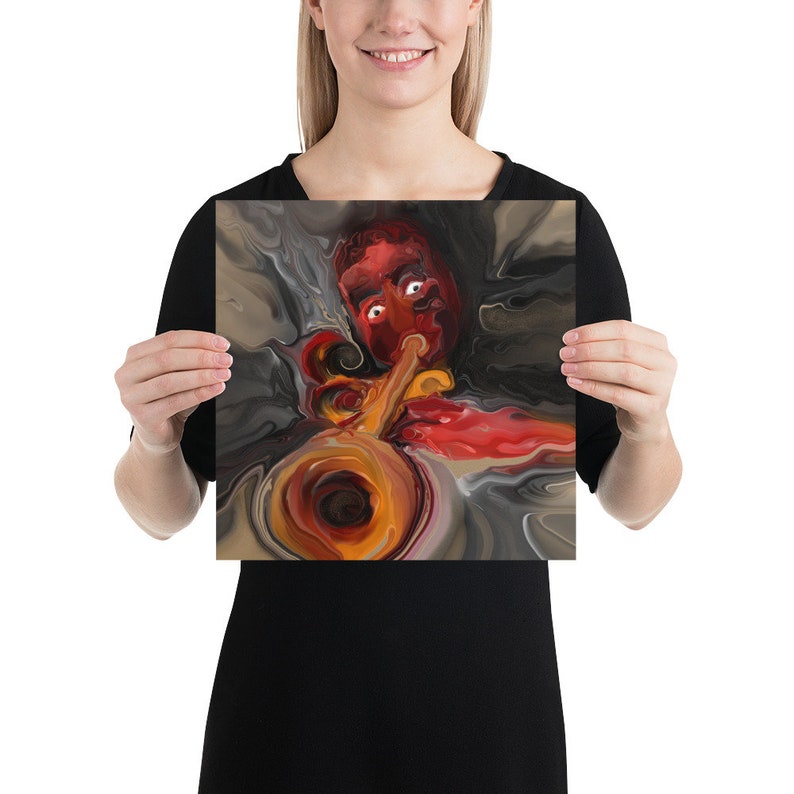 Pour Ink Painting Wall Art Print Louis Armstrong Poster