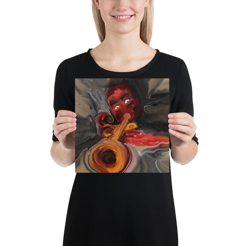 Pour Ink Painting Wall Art Print Louis Armstrong Poster