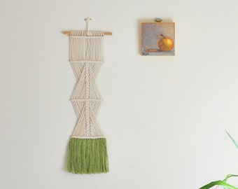 Green Large Macrame Wall Hanging, Macrame Wall Hanging, Boho Wall Hanging, Tapestry Backdrop, 100% Cotton Rope