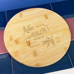 Circular Bamboo Board Serving Chopping Board Platter 25cm