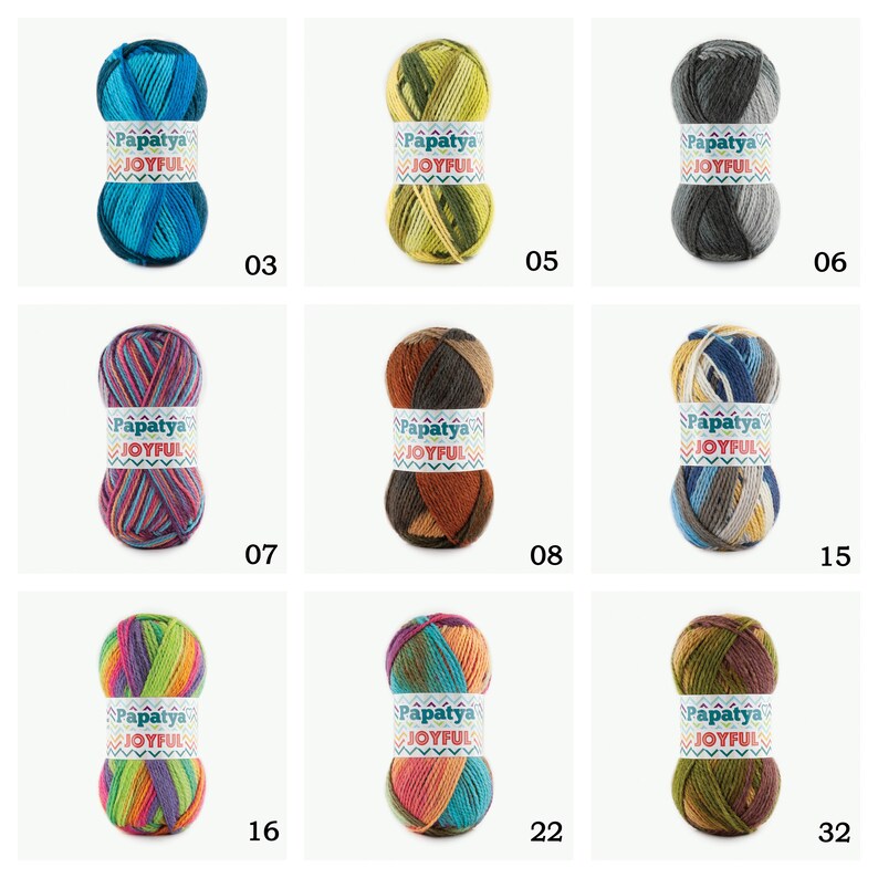 Papatya Joyful Wool Yarn Color Pooling Yarn DK Knitting Etsy UK