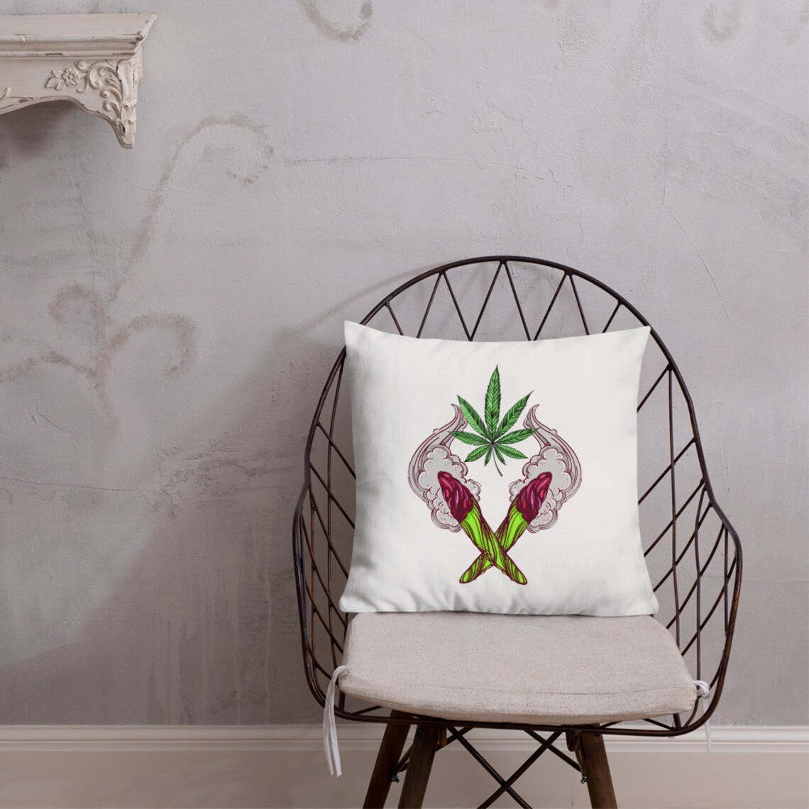 Weed Pillow Urban Home Decor Double Sided Marijuana Throw Etsy UK