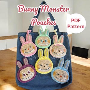 Crochet Bunny Monster Pouch Pattern /Bag Charm