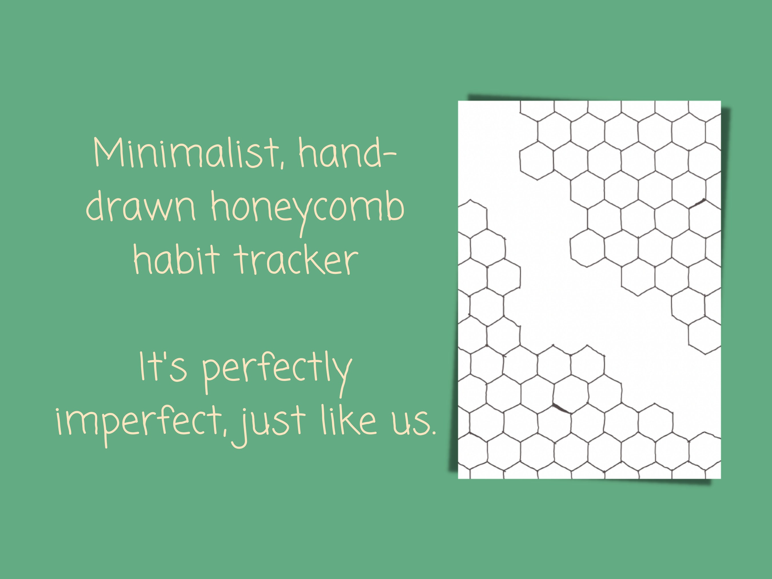 Honeycomb Habit Tracker Stamp, 30 Day Challenge Planner Rubber