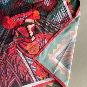 Stylish Colored Kerchief, Bright Neckerchief, Scarf with printed ornament