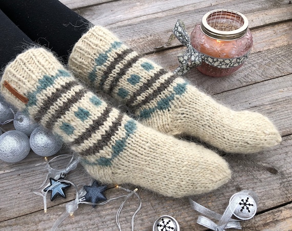 Grandes chaussettes chaudes Chaussettes tricot es en laine