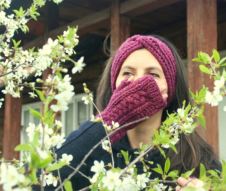 Turban headwrap Knitted Pure Woolen Headband Free Shipping! Woolen Pink Headband