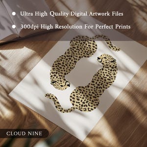 Cheetah Wall Print, Retro Wall Decor, Digital Download, Beige Neutral Room Decor, Leopard Aesthetic, Trendy Art Print, Retro Gallery Decor