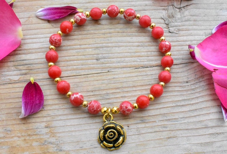 Red Sea Sediment Jasper healing bracelet Reiki infused healing gemstone crystal bracele Sea sediment jasper root chakra healing wrist mala