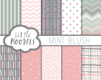 Mint Blush Digital papers