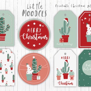 Kerstmis Cactus Gift Tags