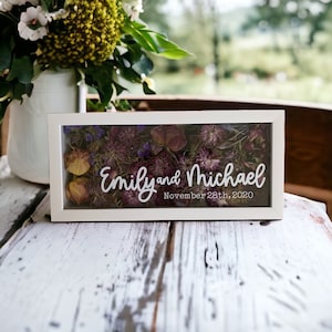 Wedding Shadow box with names and date wedding gift