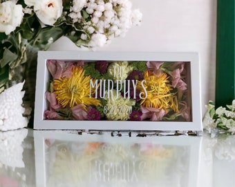 Personalized Wedding Bouquet Shadow Box Wedding Gift Mr and Mrs Custom