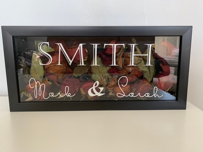 Last Name shadow box for flowers