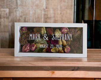 Wedding Bouquet Shadowbox Wedding Gift Mr and Mrs Custom Gift