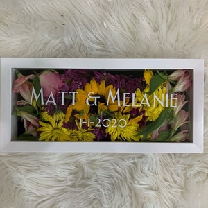 Wedding Flowers Shadow Box Name and Date