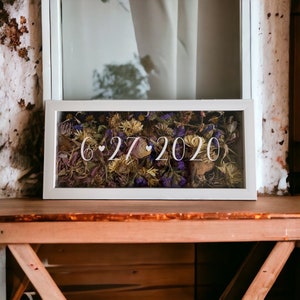 Customized Date Shadow Box for Wedding Bouquet