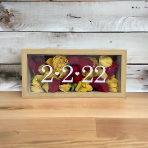 Wedding Flowers Date Shadow Box