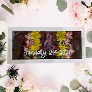 Wedding Flowers Shadow Box With Date