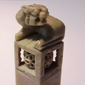 Carved Soapstone Chinese Dragon Chop / Stamp