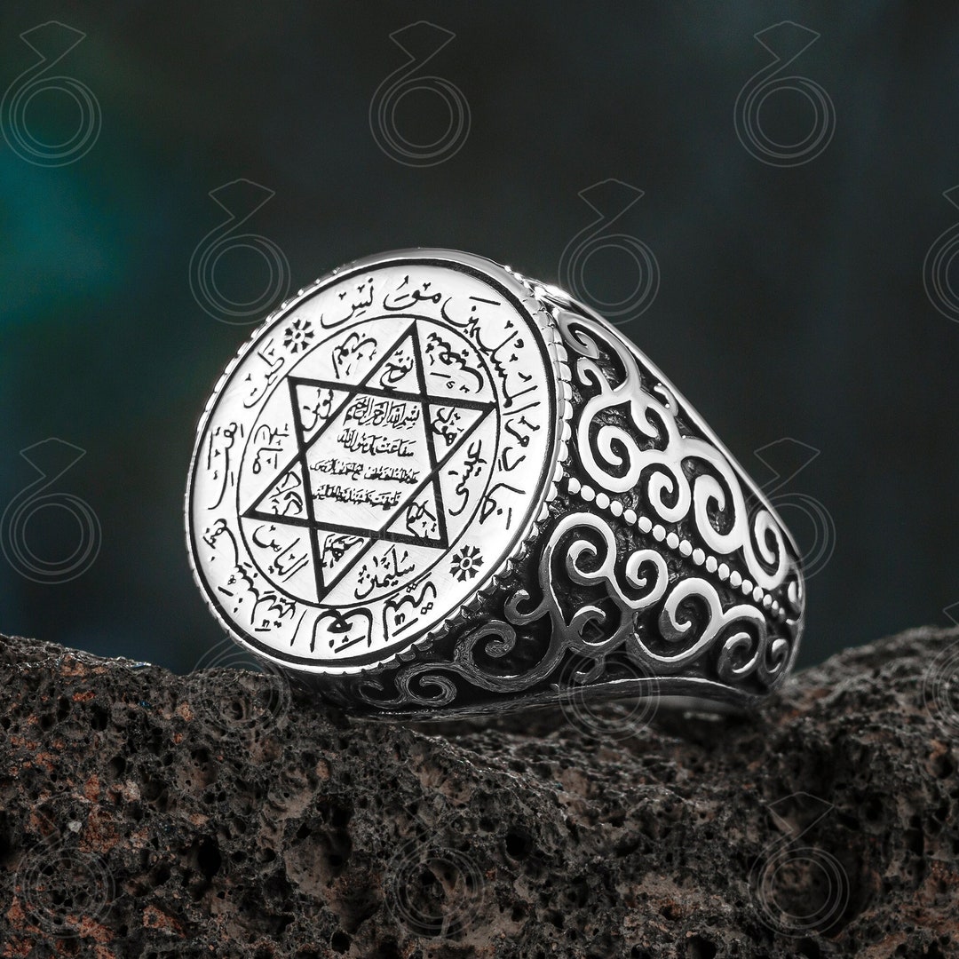 Daud Rind 925 Sterling Silver Seal of Solomon Daud Star Men's Ring - Etsy