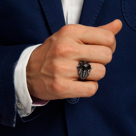 Details about Claw Series Faceted Black Onyx Stone 925 Sterling Silver Mens Ring All Size Details about Claw Series Faceted Black Onyx Stone 925 Sterling Silver Mens Ring All Size