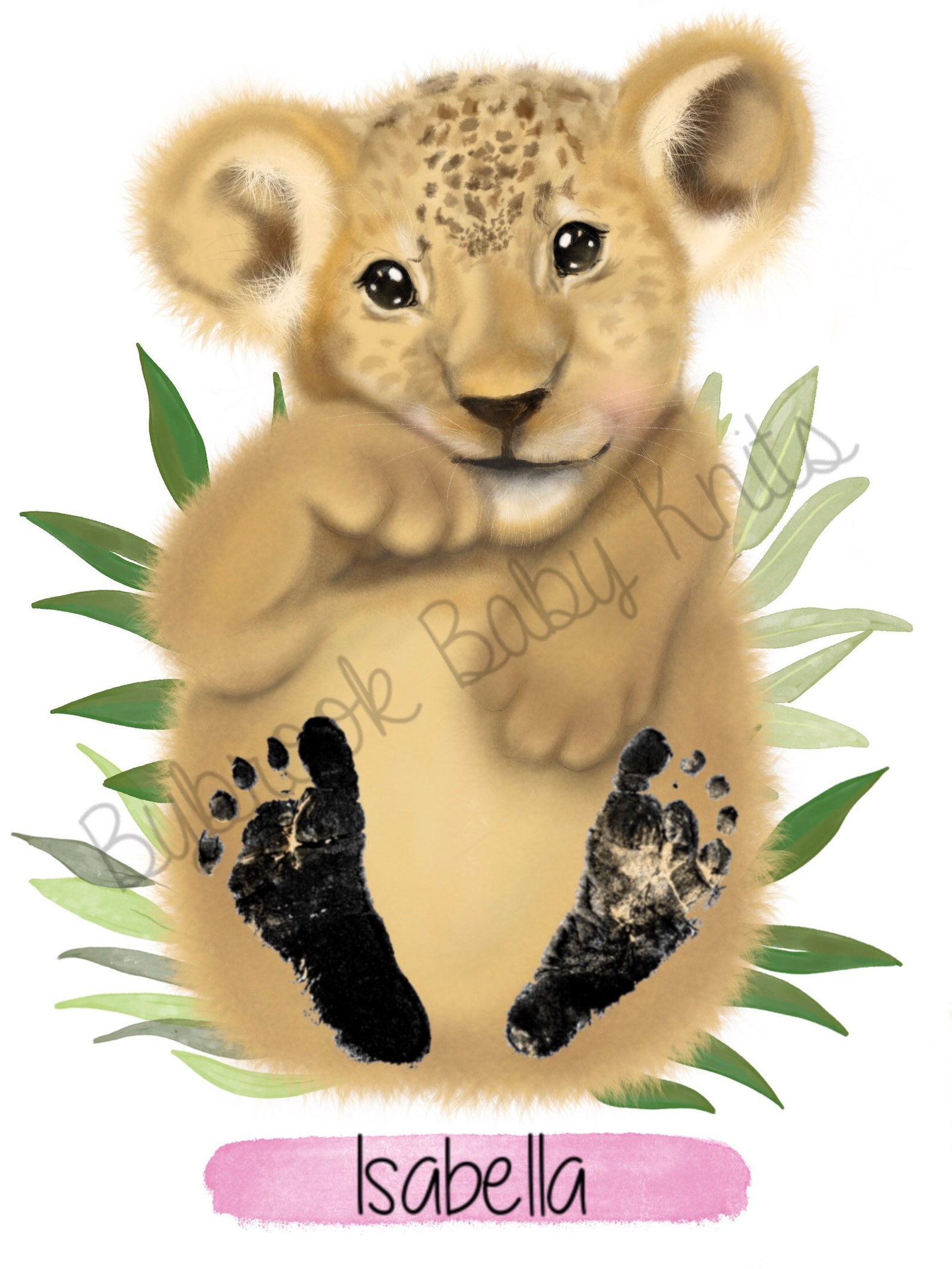 Cub Footprint Babys First Footprint Lion Cub Print Footprint Art | Etsy UK