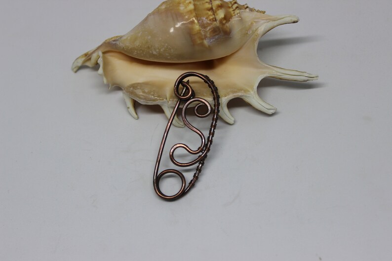 Shawl Pin Copper Wire Scarf or Sweater Pin Fibula Wire Wrapped Jewelry Copper Brooch scarf Sweater Brooch woolen Scarf Pin