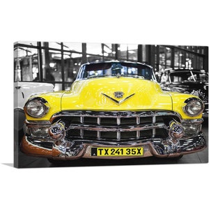 ARTCANVAS New York City Old Vintage Yellow Taxi Cab Canvas Art Print
