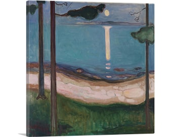 ARTCANVAS Moonlight 1895 by Edvard Munch Canvas Art Print