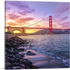 ARTCANVAS Golden Gate Bridge San Francisco Square Canvas Art Print