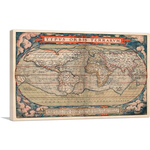 ARTCANVAS World Map 1579 by Abraham Ortelius Canvas Art Print