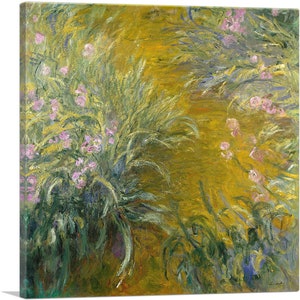 ARTCANVAS The Path Through the Irises 1914 by Claude Monet Canvas Art Print
