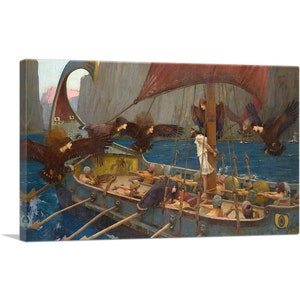 ARTCANVAS Ulysses and the Sirens 1891 by John William Waterhouse Canvas Art Print