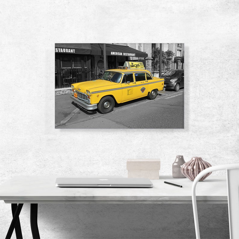 ARTCANVAS New York City Restaurant Yellow Taxi Cab Canvas Art Print - Etsy