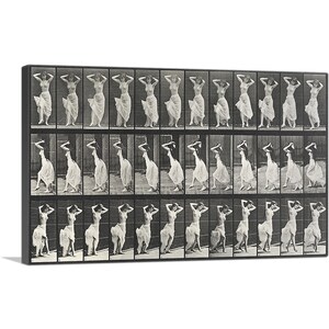 ARTCANVAS Half-Nude Woman Turning Around by Eadweard Muybridge Canvas Art Print
