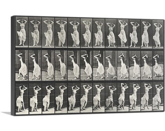 ARTCANVAS Half-Nude Woman Turning Around by Eadweard Muybridge Canvas Art Print