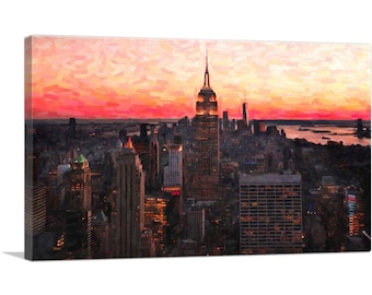 ARTCANVAS New York Nyc Cityscape Skyline Canvas Art Print 26"x18"